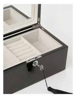 High Gloss Tassel Key Black Jewellery Box -Myer Clothing Shop 667844380 3 1 720x928