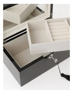 High Gloss Tassel Key Black Jewellery Box -Myer Clothing Shop 667844380 4 1 720x928