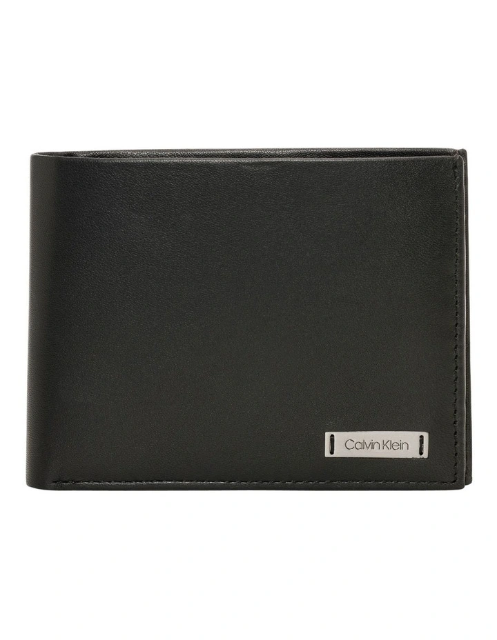 Calvin Klein Smooth Plaque Black Leather Bifold Wallet With Coin Compartment 1 Calvin Klein Smooth Plaque Black Leather Bifold Wallet With Coin Compartment