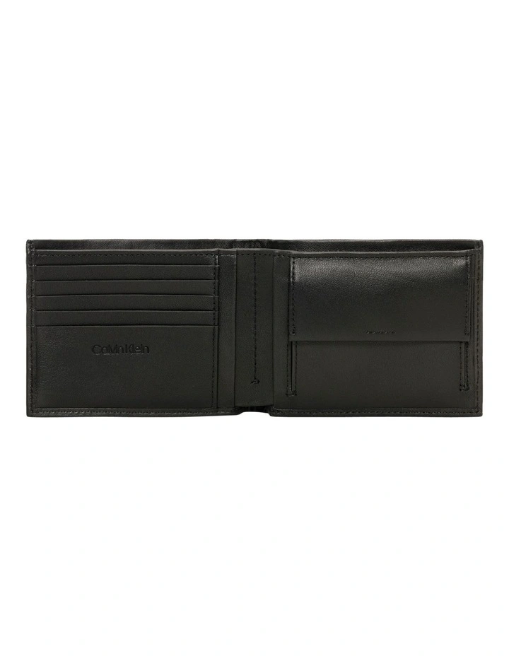 Calvin Klein Smooth Plaque Black Leather Bifold Wallet With Coin Compartment 2 Calvin Klein Smooth Plaque Black Leather Bifold Wallet With Coin Compartment - Image 2