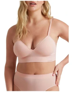 Bondi Bare Longline Bra In Peach Fizz