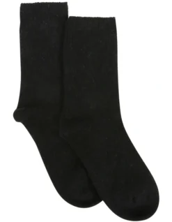 Levante Rib Midi Length Socks Nero