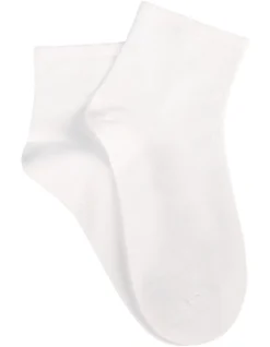 Bamboo Soft Top Light 2 Pair Ankle Socks White