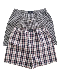 Two Pack Woven Grey Boxers