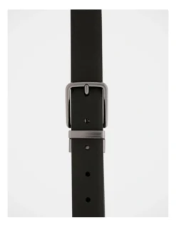 32mm Pin Buckle Black/Tan Reversible Belt