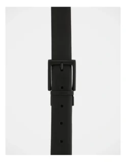 32mm Pin Buckle Black/Navy Reversible Belt