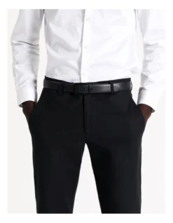 32mm Pin Buckle Black/Navy Reversible Belt -Myer Clothing Shop 697439710 4 720x928