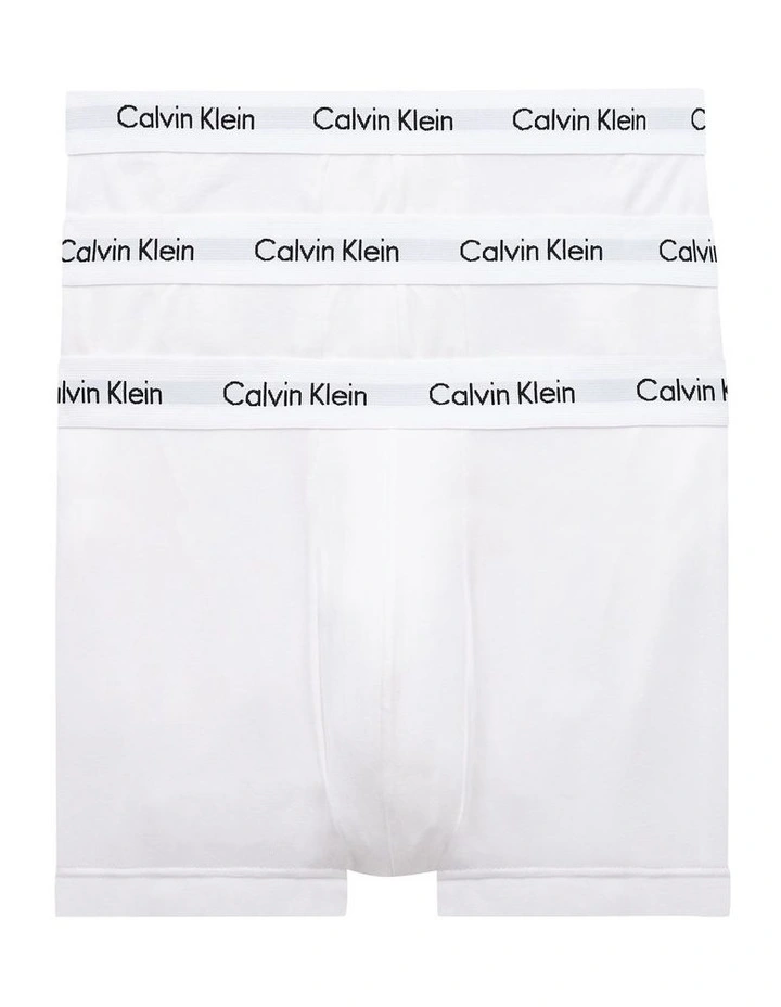 Calvin Klein Cotton Stretch Low Rise Trunk White 3 Pack 1 Calvin Klein Cotton Stretch Low Rise Trunk White 3 Pack