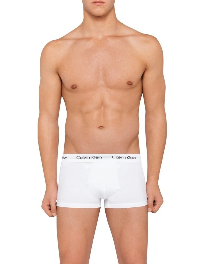 Calvin Klein Cotton Stretch Low Rise Trunk White 3 Pack 2 Calvin Klein Cotton Stretch Low Rise Trunk White 3 Pack - Image 2