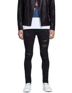 Jack & Jones Liam Original Low Rise Skinny Jeans Black -Myer Clothing Shop 710496370 4 1 720x928