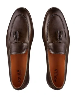 Alberto Leather Tassel Loafers In Brown -Myer Clothing Shop 717037480 4 2 720x928