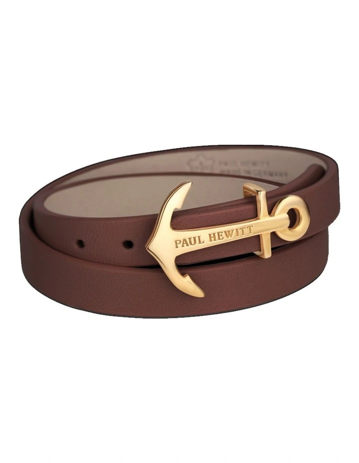 Paul Hewitt PH WB G 1M North Bound Leather Bracelet Gold / Brown 1 Paul Hewitt PH WB G 1M North Bound Leather Bracelet Gold / Brown