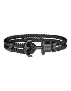 Paul Hewitt Phrep Black Anchor/Black Nylon Bracelet PH-PH-N-B-B-M