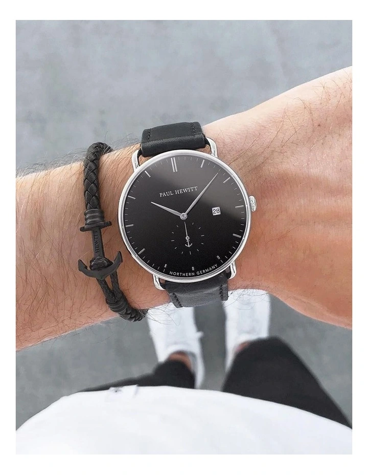 Paul Hewitt Phrep Lite Stainless Steel Anchor/Black Nylon Bracelet PH-PHL-N-S-B-S 2 Paul Hewitt Phrep Lite Stainless Steel Anchor/Black Nylon Bracelet PH-PHL-N-S-B-S - Image 2