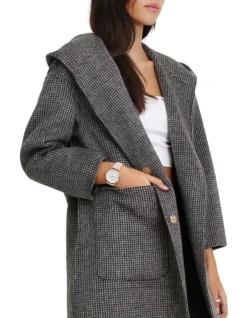 Walk This Way Wool Blend Black/White Oversized Coat 10 Walk This Way Wool Blend Black/White Oversized Coat -Myer Clothing Shop 719597080 4 1 720x928