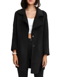 Ex-Boyfriend Black Wool Blend Oversized Jacket