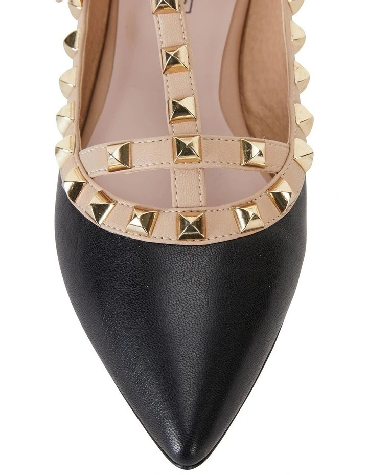 Inez Black Kid/Nude Flat Shoes 6 Inez Black Kid/Nude Flat Shoes - Image 6