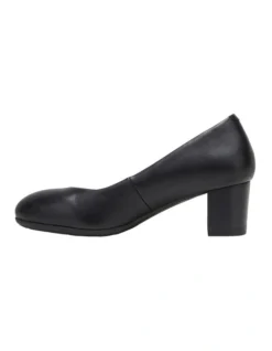 Hush Puppies The Block Heel Black Leather Heeled Shoes -Myer Clothing Shop 729068230 3 720x928