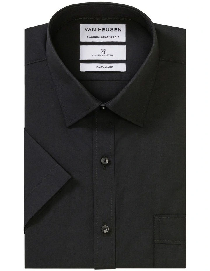 Van Heusen Short Sleeve Business Shirt Black 1 Van Heusen Short Sleeve Business Shirt Black