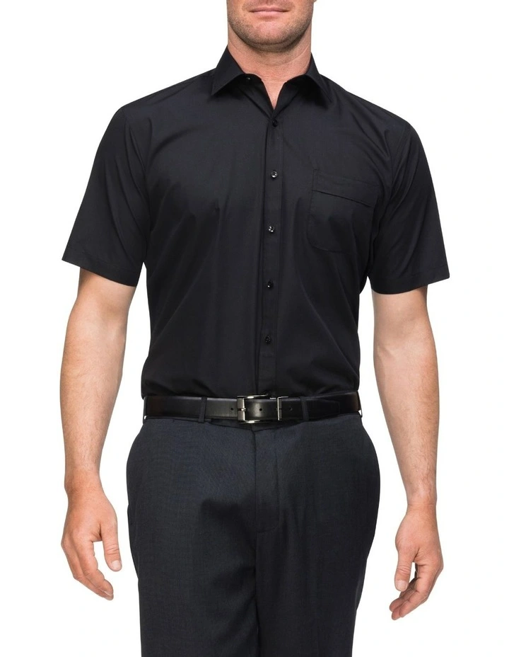 Van Heusen Short Sleeve Business Shirt Black 2 Van Heusen Short Sleeve Business Shirt Black - Image 2