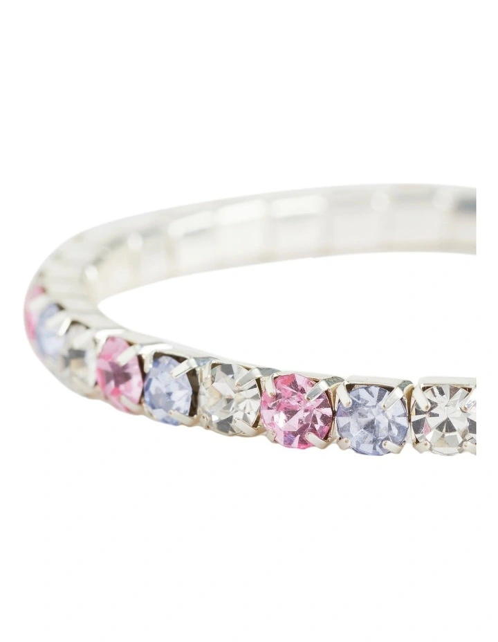 Diamante Stretch Bracelet In Multi 2 Diamante Stretch Bracelet In Multi - Image 2