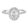 Oval Halo Sterling Silver Ring