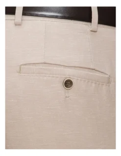 Gibson Slim Fit Sand Linen Caper Trouser -Myer Clothing Shop 742215070 4 720x928