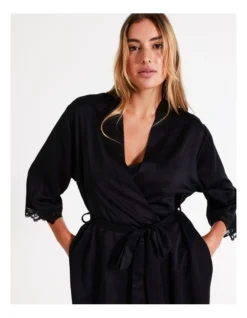 Chloe & Lola Satin Robe In Black -Myer Clothing Shop 743958280 743956750 7 720x928