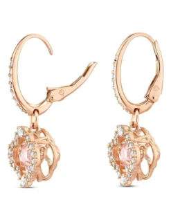 Swarovski Sparkling Dance Drop Earrings Clover Rose Gold-Tone Plated In Pink -Myer Clothing Shop 746426080 3 720x928