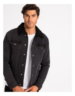 Bradley Sherpa Denim Jacket Black -Myer Clothing Shop 748796860 5 1 720x928