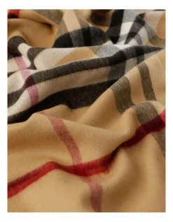 Basque Cashmink Plaid Winter Scarf With Fringe In Camel -Myer Clothing Shop 748945360 748944100 6 720x928