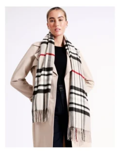 Basque Cashmink Plaid Winter Scarf In Taupe -Myer Clothing Shop 748945360 963740170 4 1 720x928