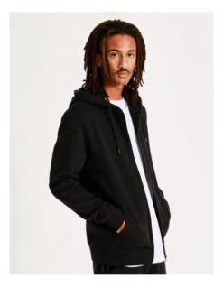 Mitchell Zip Thru Hoodie Black -Myer Clothing Shop 751324060 3 2 720x928