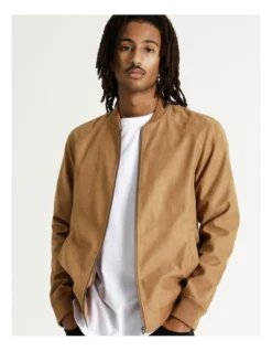 Travis Sueded Bomber Jacket Brown
