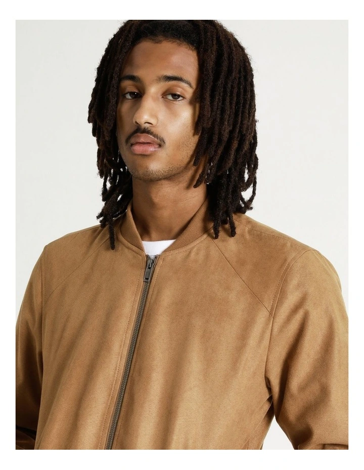Travis Sueded Bomber Jacket Brown 7 Travis Sueded Bomber Jacket Brown - Image 7