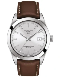 Tissot Gentleman Powermatic 80 Silicium T1274071603100 Automatic Watch In Silver