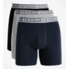 Long Leg Plain Trunk 3 Pack In Black/Navy/Grey