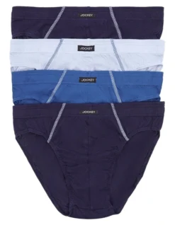 Jockey Cotton Briefs Navy/Blue 4 Pack