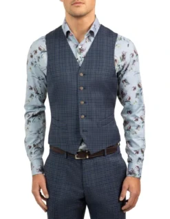 Gibson Blue Slim Fit Mighty Vest FGJ607