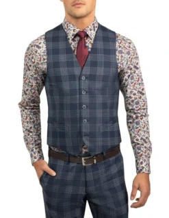Gibson Dark Blue Slim Fit Boom Vest FGJ609