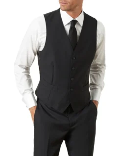 Saunders Black Waistcoat