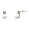 Simply Brilliant Pearl White Stud Earrings