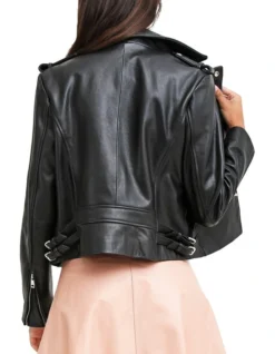 Just Friends JUF100BLK Black Leather Jacket -Myer Clothing Shop 766760230 5 720x928