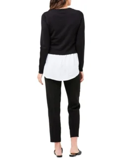 Pia Nursing Knit In Black -Myer Clothing Shop 768541420 3 720x928