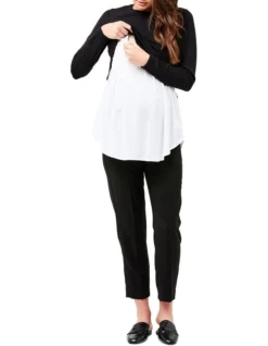Pia Nursing Knit In Black -Myer Clothing Shop 768541420 4 720x928