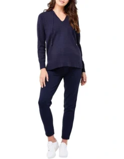 Elle Hoodie Knit In Navy