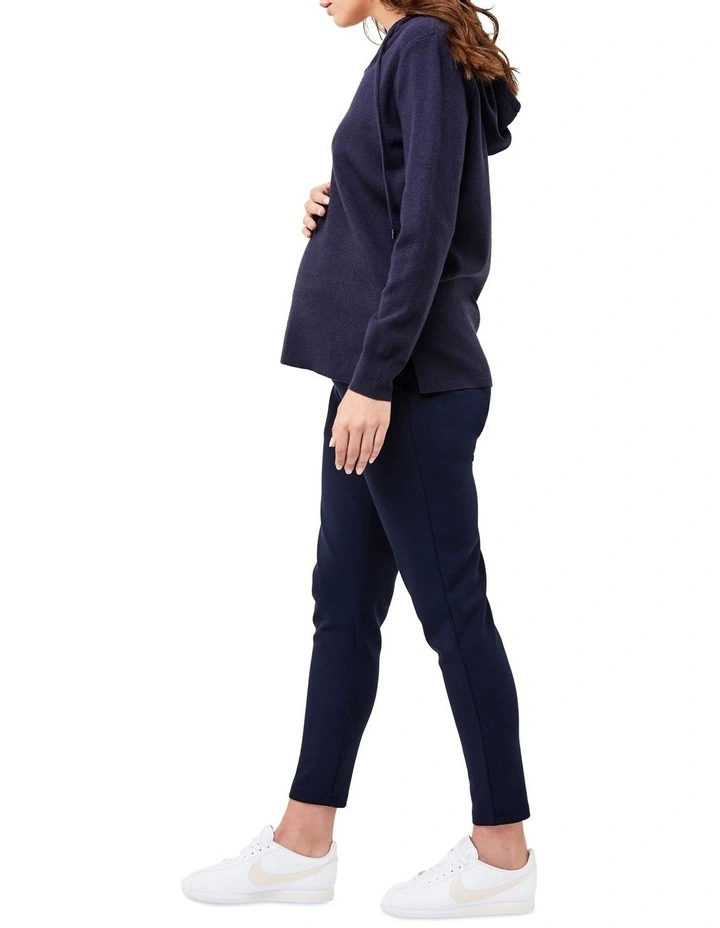 Elle Hoodie Knit In Navy 3 Elle Hoodie Knit In Navy - Image 3