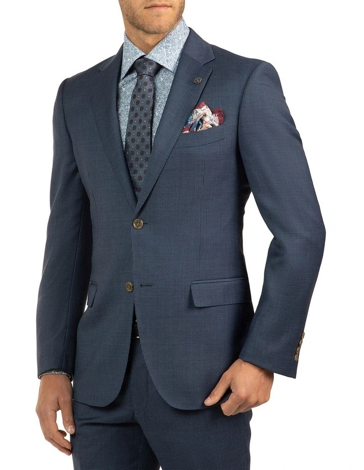 Cambridge Modern Fit Morse Blue Houndstooth Suit Jacket FCJ336 2 Cambridge Modern Fit Morse Blue Houndstooth Suit Jacket FCJ336 - Image 2