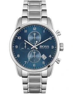 Hugo Boss Skymaster 44mm Blue Steel Watch 1513784