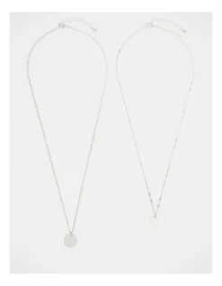 Double Disc Layered Silver Necklace -Myer Clothing Shop 770573890 3 1 720x928